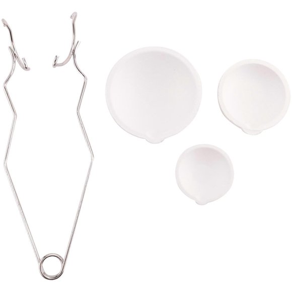 4 Pieces Small Melting Ceramic Crucible Bowl Dish Cup Set Melting Gold Silver Copper with Whip Tongs