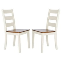 SAFAVIEH Silio Ladder Back Dining Chair, Set of 2, White/Light Brown