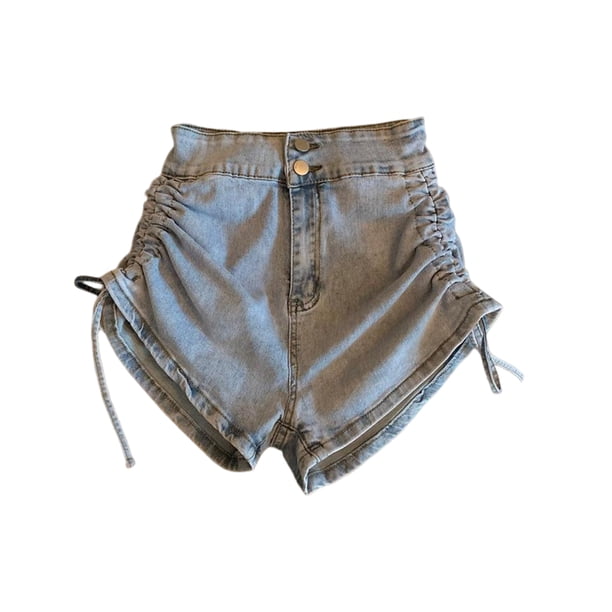 Ropa de calle Retro, pantalones cortos de verano, disfraz de niña, pantalones de ocio de cintura alta, atuendo de mujer, Vintage, resistente al Prendas para la parte inferior del cuerpo Azul 2XL Sonducket AP019256-10