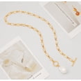 thumbnail image 7 of CANEVINKA Statement Baroque Pearl Pendant Necklace for Women Trendy Dainty Gold Plated Chain Necklace Simple Gold Toggle Necklace, 7 of 7