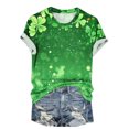 thumbnail image 3 of Amzcrzy Womens Tops Mode Imprimé Trèfle T-Shirt de la Saint-Patrick Col Rond T-Shirts de la Saint-Patrick Décontractés Tendance Manches Courtes Hauts pour Femme, 3 of 5