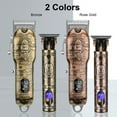 thumbnail image 4 of Graflsoa Vintage Rose Gold Hair Clipper Set with USB Charging, Dual-Size Metal Trimmers, Includes Lubricant, Combs, and Accessories for Precision Grooming, 4 of 6
