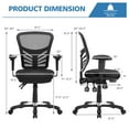 thumbnail image 3 of Costway Mesh Office Chair 3-Paddle Computer Desk Chair w/ Adjustable Seat Black, 3 of 11