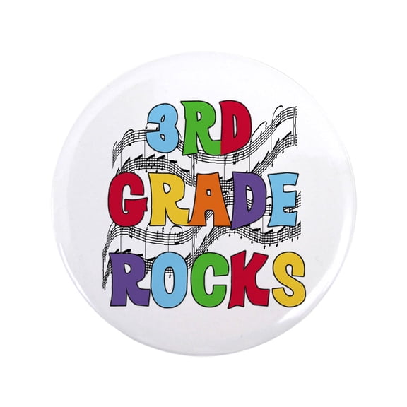 CafePress - Bright Colors 3Rd Grade 3.5&Quot; Button - 3.5" Button