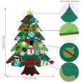 thumbnail image 2 of Árbol de Navidad de fieltro con luces de cadena, 50 LED, 32 adornos artificiales para árboles, juguetes para niños, bricolaje, árbol de Navidad extraíble para colgar en la pared, decoración para, 2 of 5