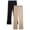 Tan/Black, variant on RBX Girls Leggings - 2 Pack Stretchy Girl Flare Leggings with Pockets Yoga Pants for Girls (7-16)