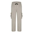thumbnail image 5 of Htigea 2024 Cargo Pants for Men Elastic Waist Work Pants Outdoor Basic Solid Hiking Pants Drawstring Joggers Trousers S-XXL, 5 of 7