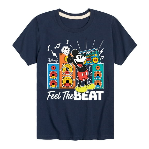 Disney - Mickey Feel The Beat - Toddler & Youth Short Sleeve Graphic T-Shirt
