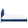 thumbnail image 4 of Platform Bed Frame, Rivet Nailhead, King, Blue Navy, Velvet, Mid Century Bedroom, Modern Contemporary Boutique HB35446, 4 of 12