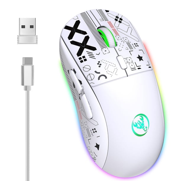 Ratón inalámbrico Modo triple (Dual BT + USB) Ratón óptico para Notebook Gamer