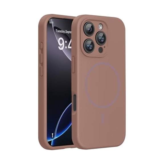 Eryueer Magnetic for iPhone 16 Pro Max Case, [Soft Anti-Scratch Microfiber Lining], Compatible with MagSafe, Liquid Silicone Case Shockproof Drop Protection Phone Case for 16 ProMax,Chocolate