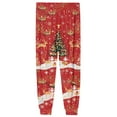 thumbnail image 6 of Fabrcox Christmas Mens Slim Fit Pajamas Bottoms Tree Snowflake Reindeer Printed Loose Fit Lounge Bottoms Casual Baggy Comfy Loose Sleepwear Pj Pants, Vermilion M, 6 of 6
