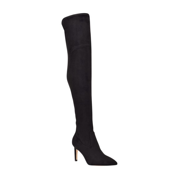 CALVIN KLEIN Womens Black Goring Sacha Pointy Toe Stiletto Zip-Up Dress Boots 8 M