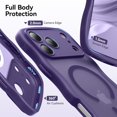 thumbnail image 6 of 3 in 1 Magnetic Wavy Case for iPhone 17 Pro Max 6.9", Matte Protective Case with Screen Protector and Wrist Strap,Deep Purple, 6 of 7