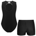 thumbnail image 2 of TiaoBug Gymnastics Leotards for Girls Sparkly Dance Biketards Bodysuit with Shorts 2Pcs Activewear Set Black 12, 2 of 7