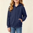 thumbnail image 4 of Ashirexll Girls Hoodies Solid Hooded Long Sleeve Sweatshirt for Big Girls Fall Casual Layer 1-11 Years, 4 of 7