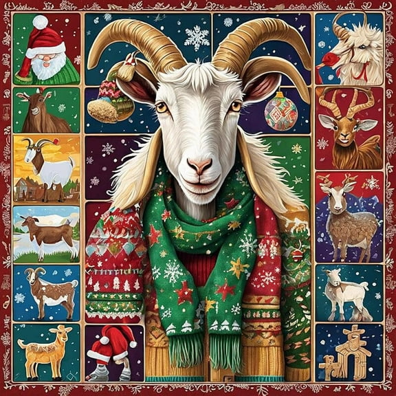 Jigsaw Puzzles for Adults300 Pieces Christmas Sweater Goat Wooden Puzzle Environmentally Friendly No Odor Challenging Educational Fun Family Activities Games Toys Gifts for Home Decor