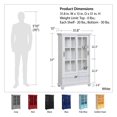 thumbnail image 2 of Ameriwood Home Aaron Lane Bookcase with Sliding Glass Doors, White, 2 of 8