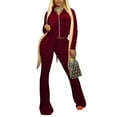 thumbnail image 1 of Capreze Women Sweatsuits Sets Velour Long Sleeve Tops Sweatpants Tracksuit Outfits 48 Piece Jogging Suit, 1 of 4