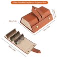 thumbnail image 2 of Caja de almacenamiento para gafas, caja de almacenamiento para gafas con 3 ranuras, caja organizadora de almacenamiento para exhibición de gafas, gafas de sol de cuero Pu, 2 of 5