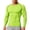 #01 Fluorescent Green, variant on Men's Ice Silk Long Sleeve Compression Shirt High Stretch Quick Dry Athletic Baselayer Breathable Running Basketball Workout Undershirt ,S,White