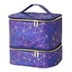 thumbnail image 5 of Estuche de transporte de doble capa, organizador de esmaltes de uñas con asa, estuche de viaje Azul profundo, 5 of 9