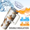 thumbnail image 5 of OBREWU German Shepherd Dogs with Flowers Tumbler with Handle and Lid,German Shepherd Dogs with Flowers 40oz Double Wall Vacuum Insulated Tumbler,Cups Gift for Women and Men, 5 of 7