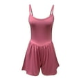 thumbnail image 5 of FAVIPT Dressy Summer Romper for Women Sleeveless Rompers Spaghetti Strap Double Lined Shorts Jumpsuit One Piece Exercise Gym Yoga Tennis Pink,S, 5 of 8