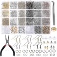 thumbnail image 1 of 2500pcs Earring Hooks Earring Making Kit | Earring Hooks For Jewelry Making With Jewelry Pliers, 1 of 4