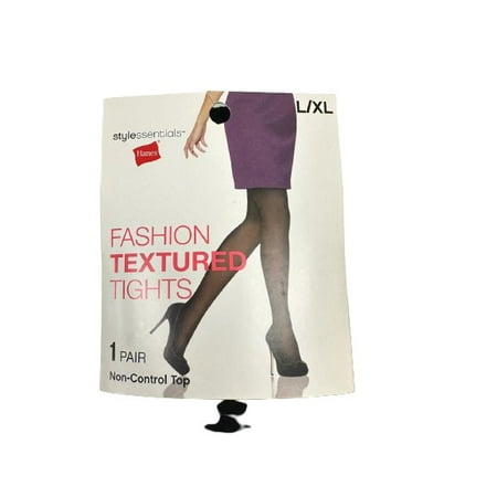 

Hanes Textured Tights SE Diamond Dot Black L/XL Non Control Top