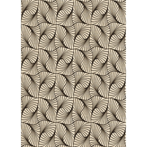 Ahgly Company Machine Washable Indoor Rectangle Transitional Vanilla Gold Area Rugs, 5' x 7'