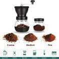 thumbnail image 2 of Coffee Grinder Manual Burr with 2 Glass Jars(11oz Each)  Hand Bean Coffee Grinder Mill with Ceramic Burr  Hand Crank/Handheld Coffee Grinder Small Portable with Brush/Spoon for Camping, 2 of 9