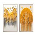 thumbnail image 2 of Designart "Quill Minimalism Yellow Trees in the Forest III" Landscape Trees Framed Wall Art Set Of 2 - Traditional Yellow Gallery Wall Frame Set For Home Decor, 2 of 6