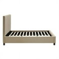 thumbnail image 3 of Elle Upholstered Low Profile Platform Queen Bed Solid Wood Panel Beige, 3 of 5