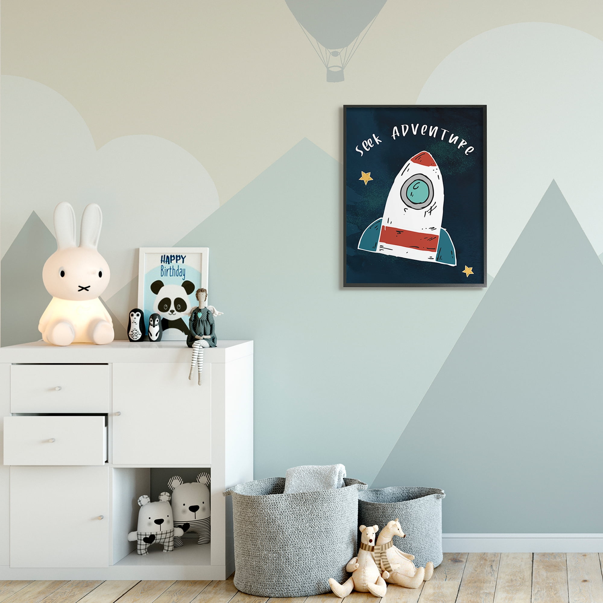 Stupell Industries Seek Adventure Inspirational Quote Space Ship Stars,24 x 30,Designed by Daphne Polselli