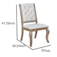 thumbnail image 5 of Button Tufted Fabric Side Chair with Cabriole LegsSet of 2Brown and Cream - Saltoro Sherpi, 5 of 5