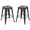Matte Black + Iron + Dining Room+1, variant on FENGSHUO Set of 4 Red Metal Barstools 24 Inch Counter Height Backless Design Heavy Duty Iron Frame Bistro Cafe Chairs Space Saving Dining Stool