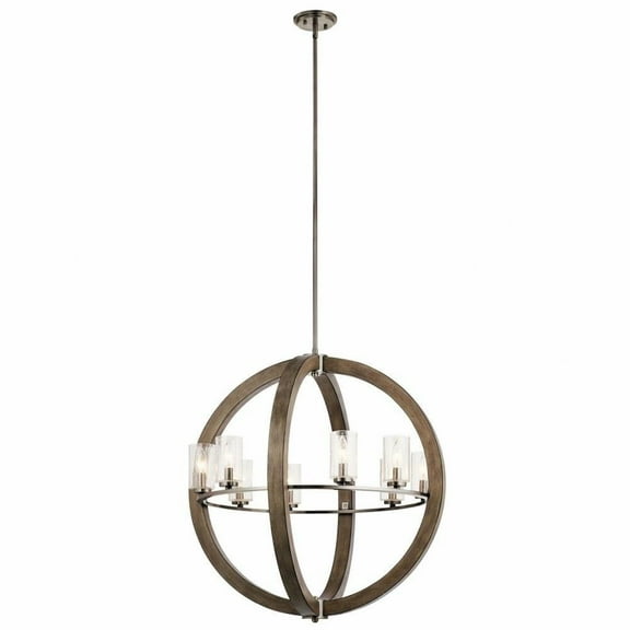 Coastal Farmhouse Eight Light Chandelier-Distressed Antique Gray Finish Bailey Street Home 147-Bel-2279260