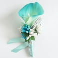 thumbnail image 2 of Fancy Calla Rhinestone Groom Bridal Bridesmaid Wedding Corsage Girls Prom Sky Blue, 2 of 5