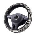 thumbnail image 6 of Lsque Black and White Checkerboard Ultra Soft Car Steering Wheel Cover for Women, Standard 15 inch Size for Truck Van SUV Auto, 6 of 8