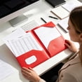 thumbnail image 6 of Two-Pocket File Folder with Inner Flap, Double Pocket Document Organizer Folder, Organizer Solution for Work Office Presentations (Red, 9.5''x12''), 6 of 6
