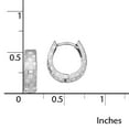 thumbnail image 2 of Primal Gold 14 Karat White Gold Diamond-cut 4mm Patterned Hinged Hoop Earrings, 2 of 4