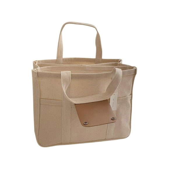 Meitianfacai New Handheld Canvas Bag Multi Functional Storage Shoulder Bag Fashion Crossbody Bag, Back to School Supplies(Beige)