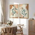 thumbnail image 2 of IDEA4WALL 2 Panels Framed Canvas Print Wall Art Set Mid-Century Leaf Branch Geometric Landscape Abstract Modern Art Boho Multicolor Chic Artwork Housewarming Decor - 24"x36"x2 Panels Natural, 2 of 5