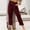 Wine, variant on CLOISE Capris for Women Cotton Linen Petite Capris Button Elastic Waist Capris Pants Pull On Straight Lounge Trousers Comfy High Waisted Capris Summer Dark Blue