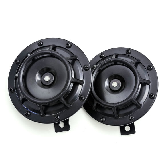 Mistaha 12V 125mm Twin-tone Horn Set for Electric and Motorized Vehicles - Black, Pack of 2