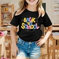 thumbnail image 2 of Toddler Girls Tank Tops Summer School Breathable Casual Loose Fit Cartoon Print Short Sleeve Crew Neck T Shirt Black Undershirt Clothing 3-4 T, 2 of 7