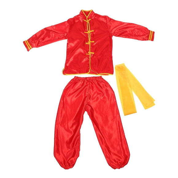 1 Set Kids' Traditional Chinese Martial Arts Uniform Comfortable Kung Fu Performance Costume Authentic Tai Chi Training Suit