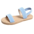 thumbnail image 2 of Womens Dress Sandals, Xunlbb Women's Large Size Retro Flat-bottomed Sandals Sandals With Elastic Or Feet.(Light Blue,Size:41), 2 of 4