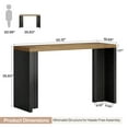 thumbnail image 2 of Home Bar Unit, 55.12-Inch Bar Table with a Spacious Tabletop, Modern Freestanding Mini Bar for Home Kitchen, Brown and Black, 2 of 7